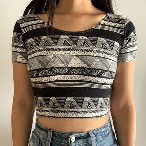 American Apparel cropped printed shirt
